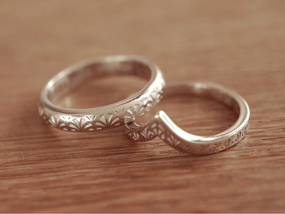Sector Totem Wedding Band (Ring Set) — 3