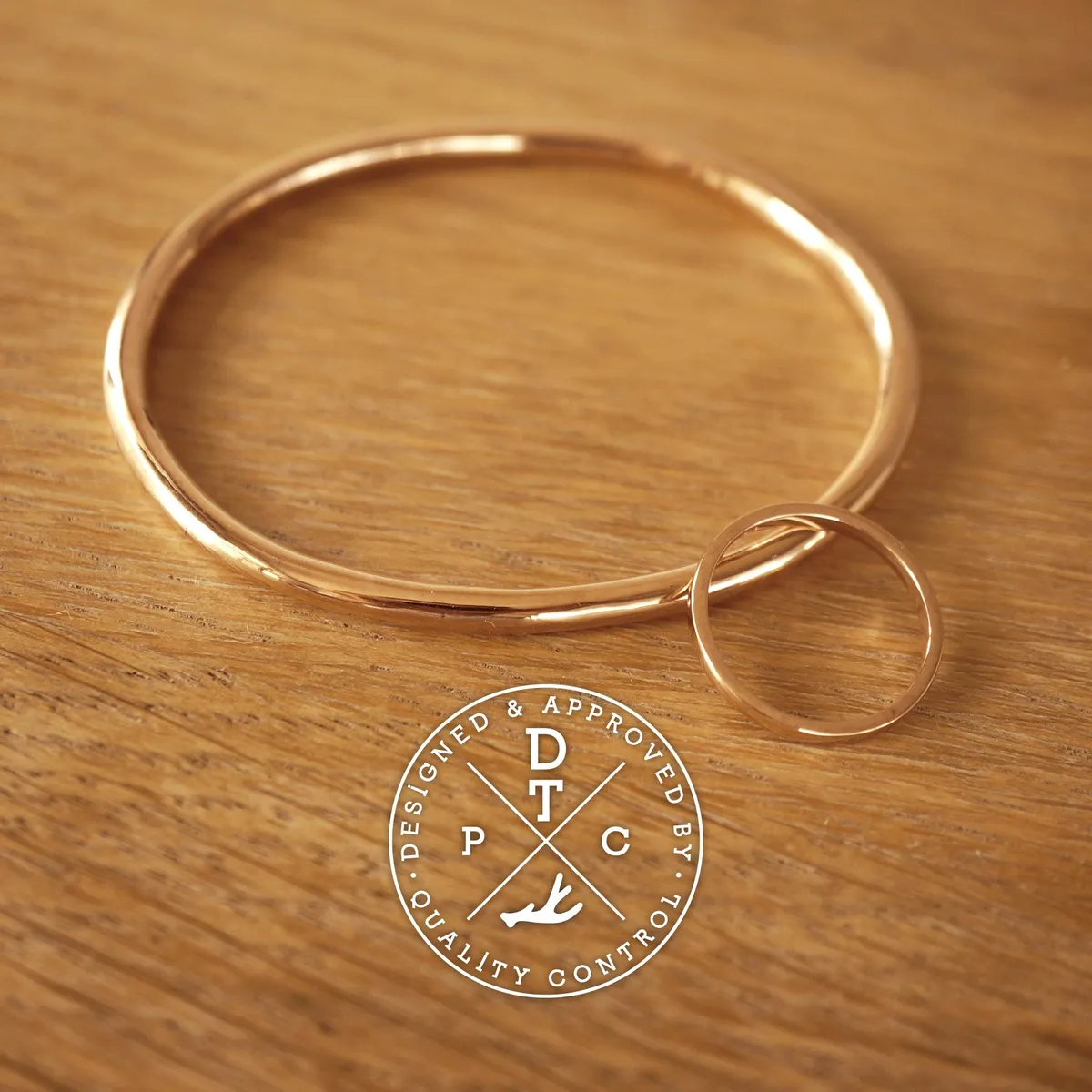 14k Rose Gold Bangle (with Complimentary Ring) — 1