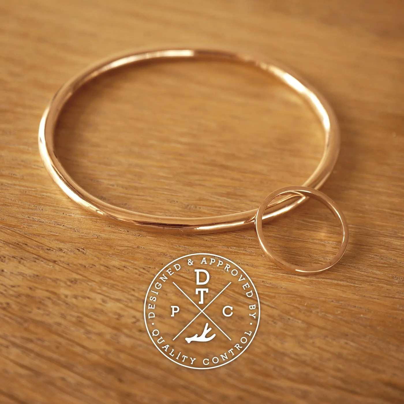 14k Rose Gold Bangle (with Complimentary Ring) — view 1