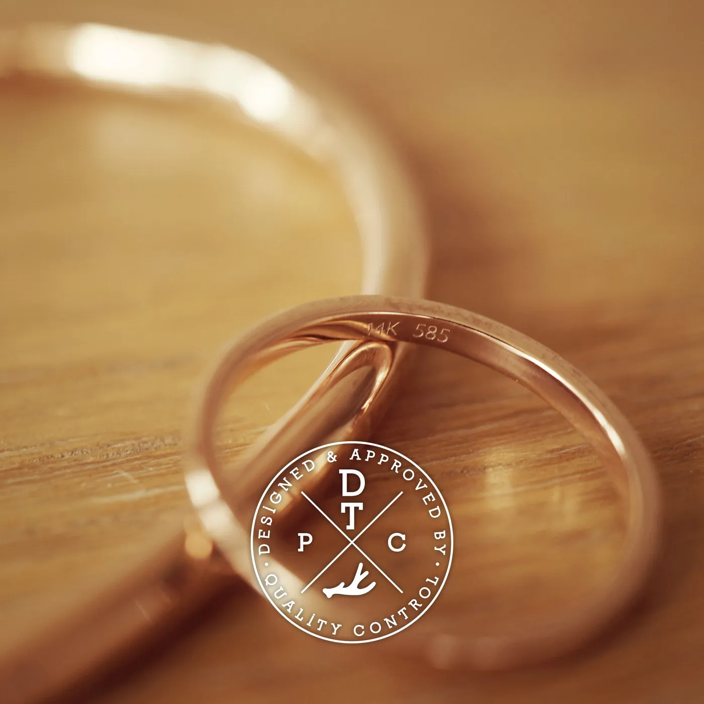 14k Rose Gold Bangle (with Complimentary Ring) — view 2