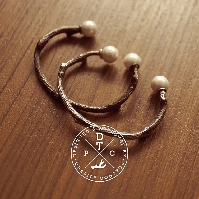 925 Silver Da Twig Bangle (Fresh Water Pearls)
