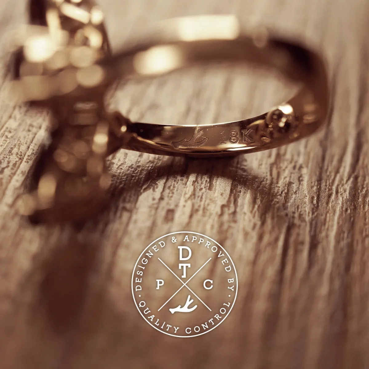 18k Rose Gold Ring with Precious Stones (Clover) — 7