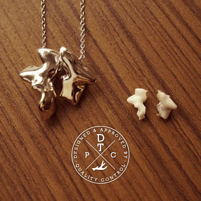 925 Silver & 18k Yellow Gold Dog Charm Pendant