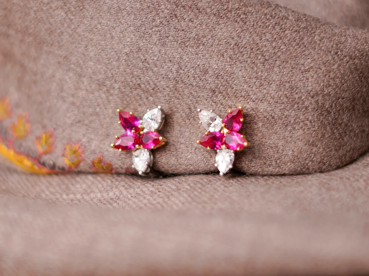 14k White Gold Earrings (Ruby) — 3