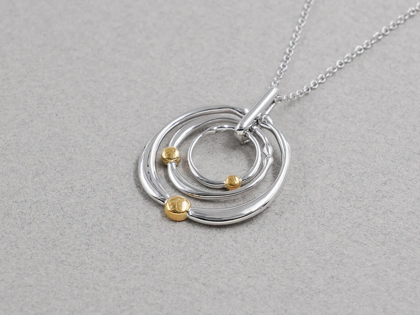 18k White & Yellow Gold Pendant and Necklace Set — view 5
