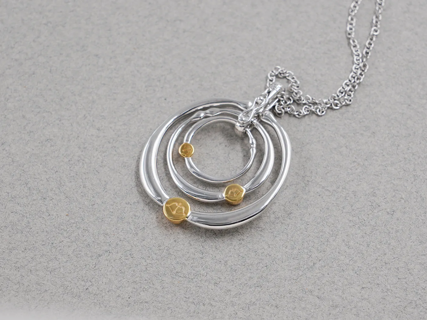 18k White & Yellow Gold Pendant and Necklace Set — view 2