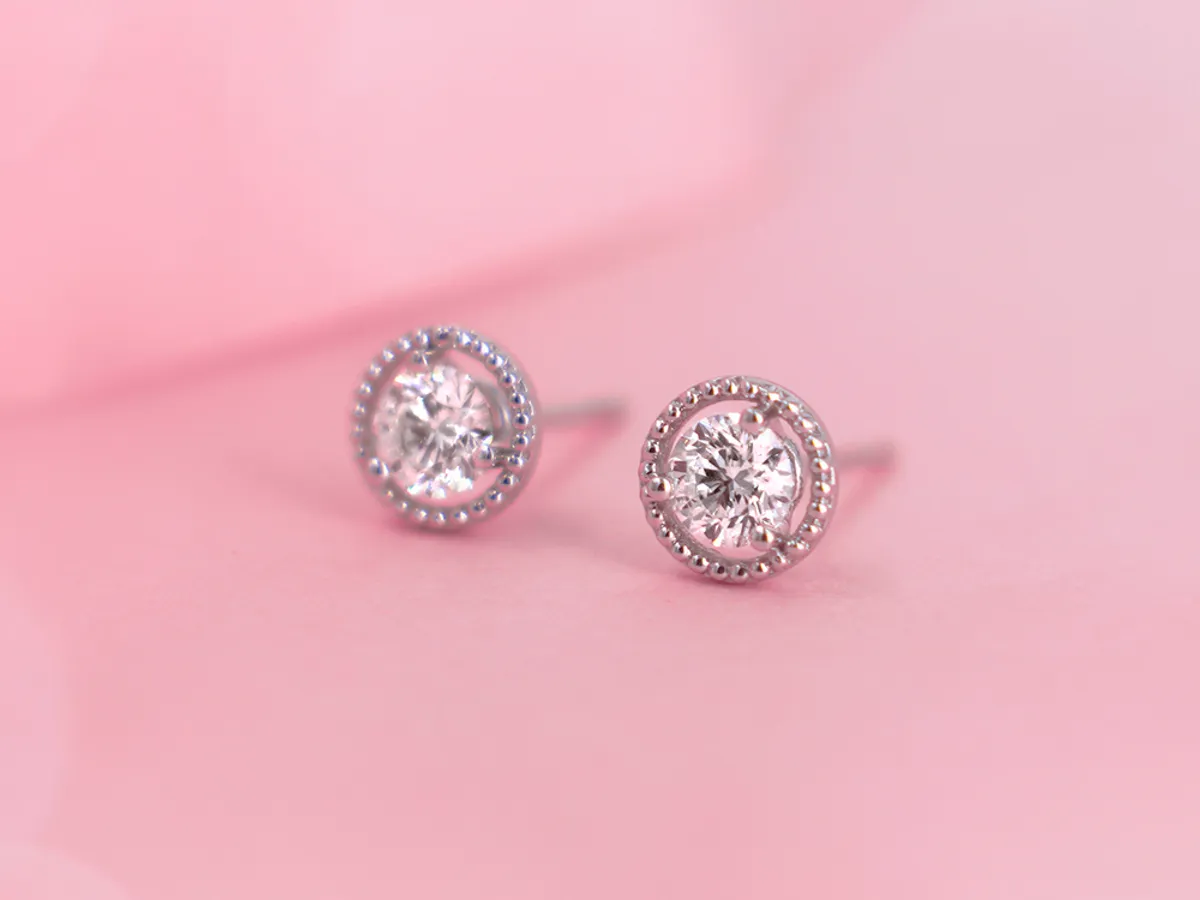 18k White Gold Diamond Earrings with GIA — 3