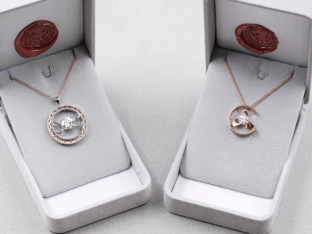 18k White & Rose Gold Diamond Pendant with Necklace