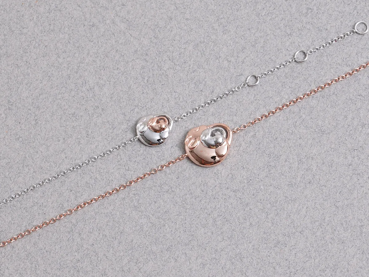 18k White & Rose Gold Bracelet Set (Mother & Daughter Mouse Set) — 5