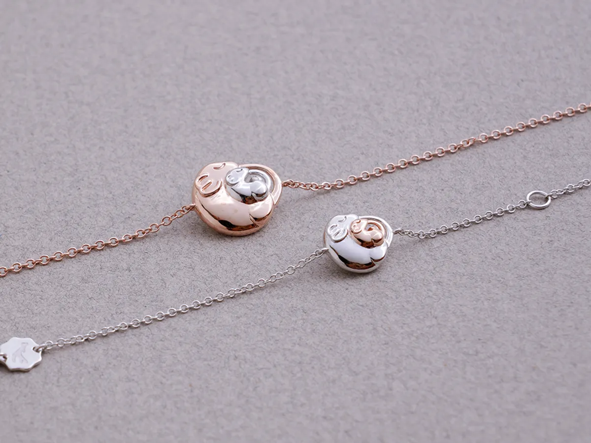 18k White & Rose Gold Bracelet Set (Mother & Daughter Mouse Set) — 4