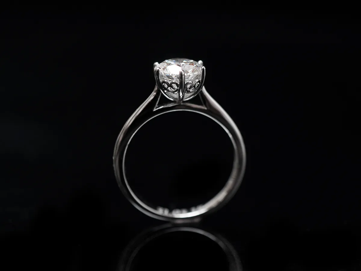 18k White Gold Diamond Ring with GIA — 2