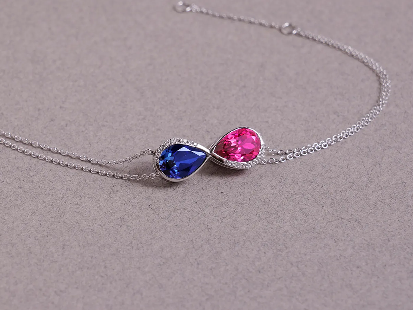 18k White Gold Bracelet (Syn Ruby & Sapphire) — view 6