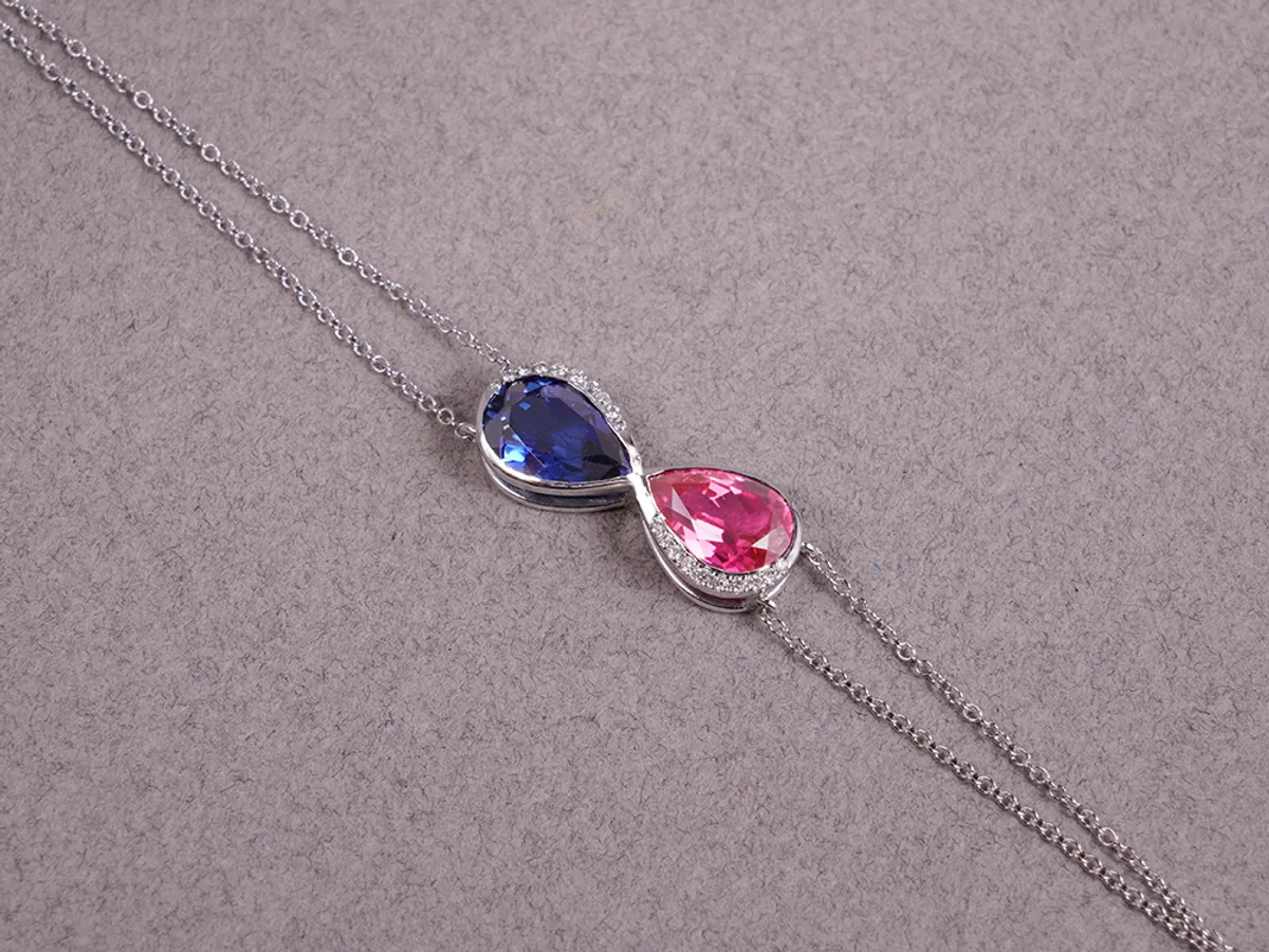 18k White Gold Bracelet (Syn Ruby & Sapphire) — 5
