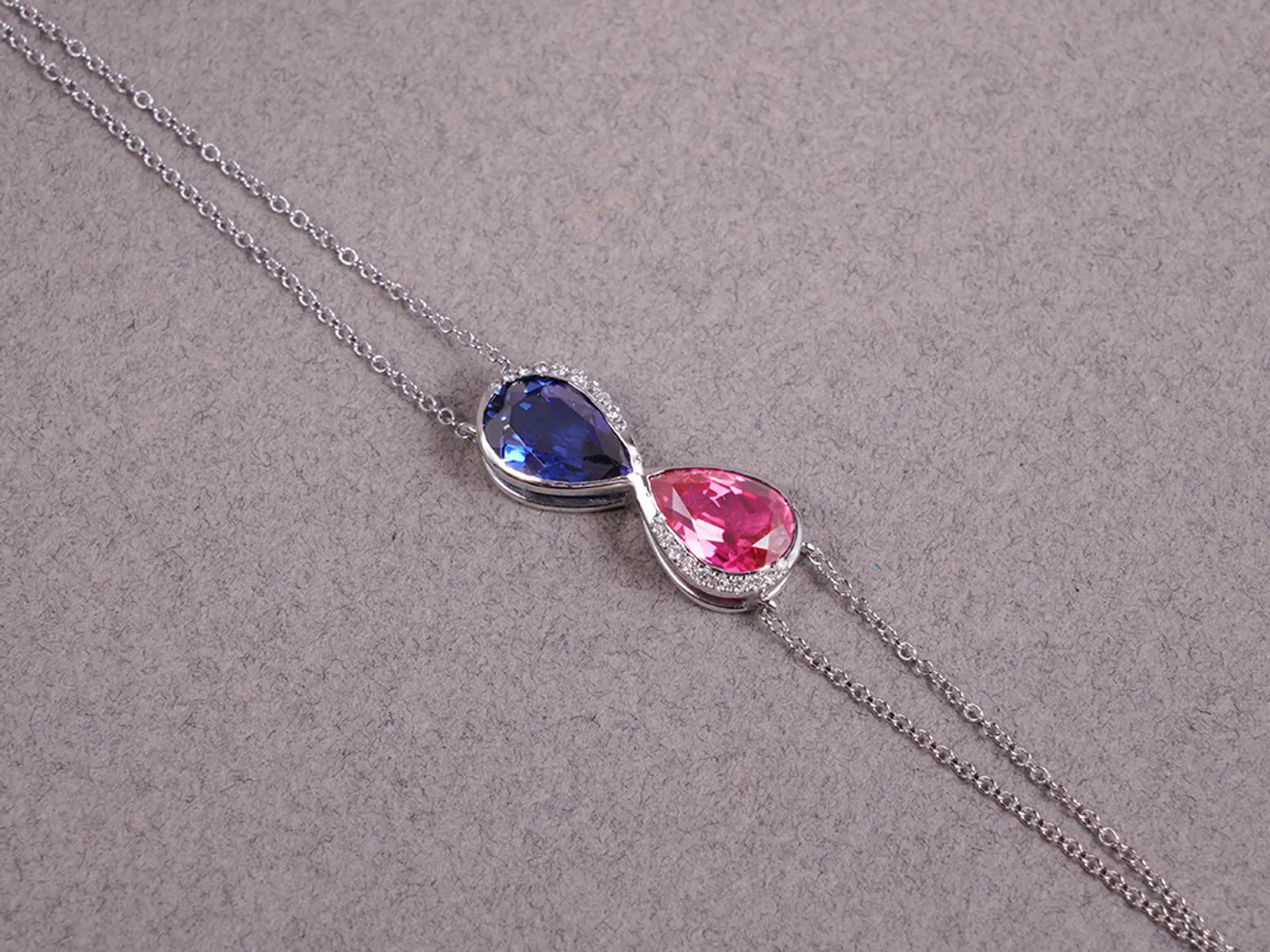 18k White Gold Bracelet (Syn Ruby & Sapphire) — view 5