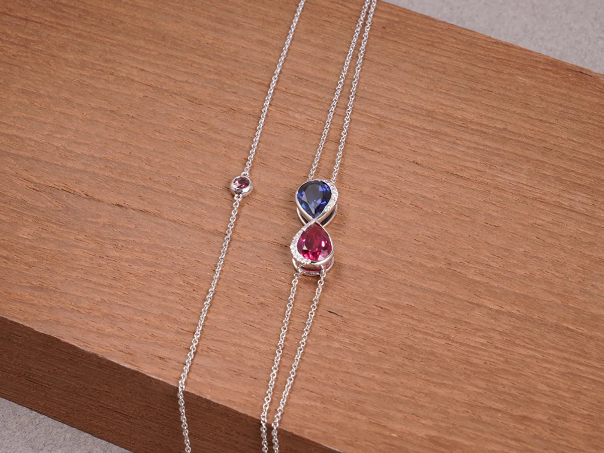 18k White Gold Bracelet (Syn Ruby & Sapphire) — 4