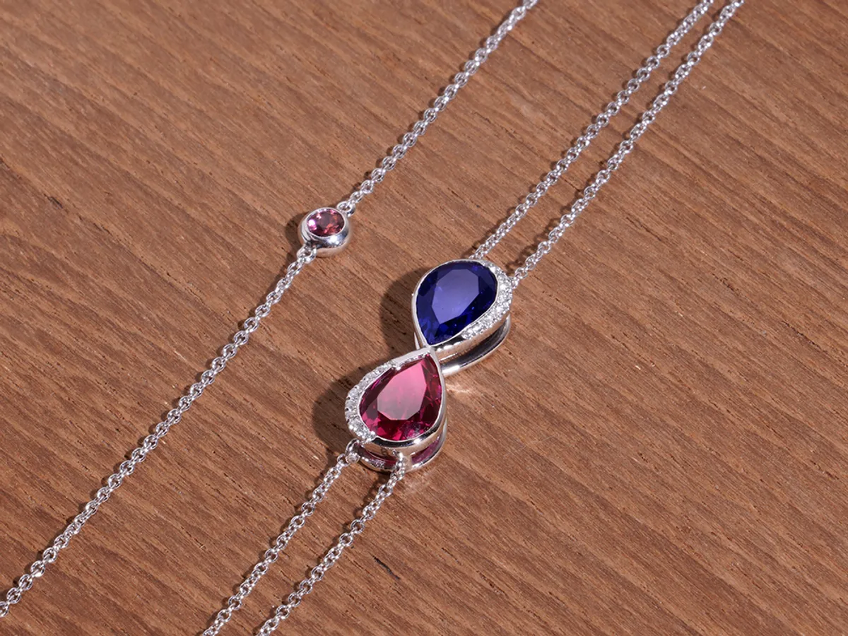 18k White Gold Bracelet (Syn Ruby & Sapphire) — 3