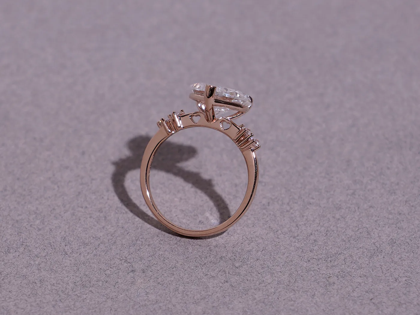 18k White Gold Diamond Ring (3ct heart shape) — view 10