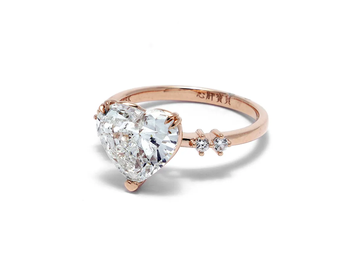18k White Gold Diamond Ring (3ct heart shape) — 6