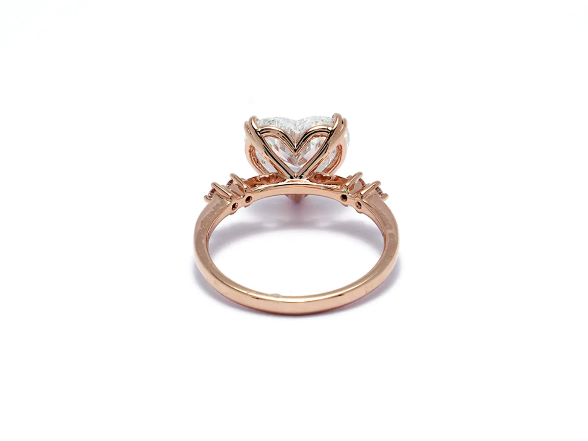 18k White Gold Diamond Ring (3ct heart shape) — 5
