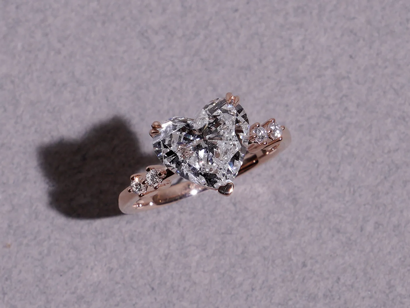 18k White Gold Diamond Ring (3ct heart shape) — view 2