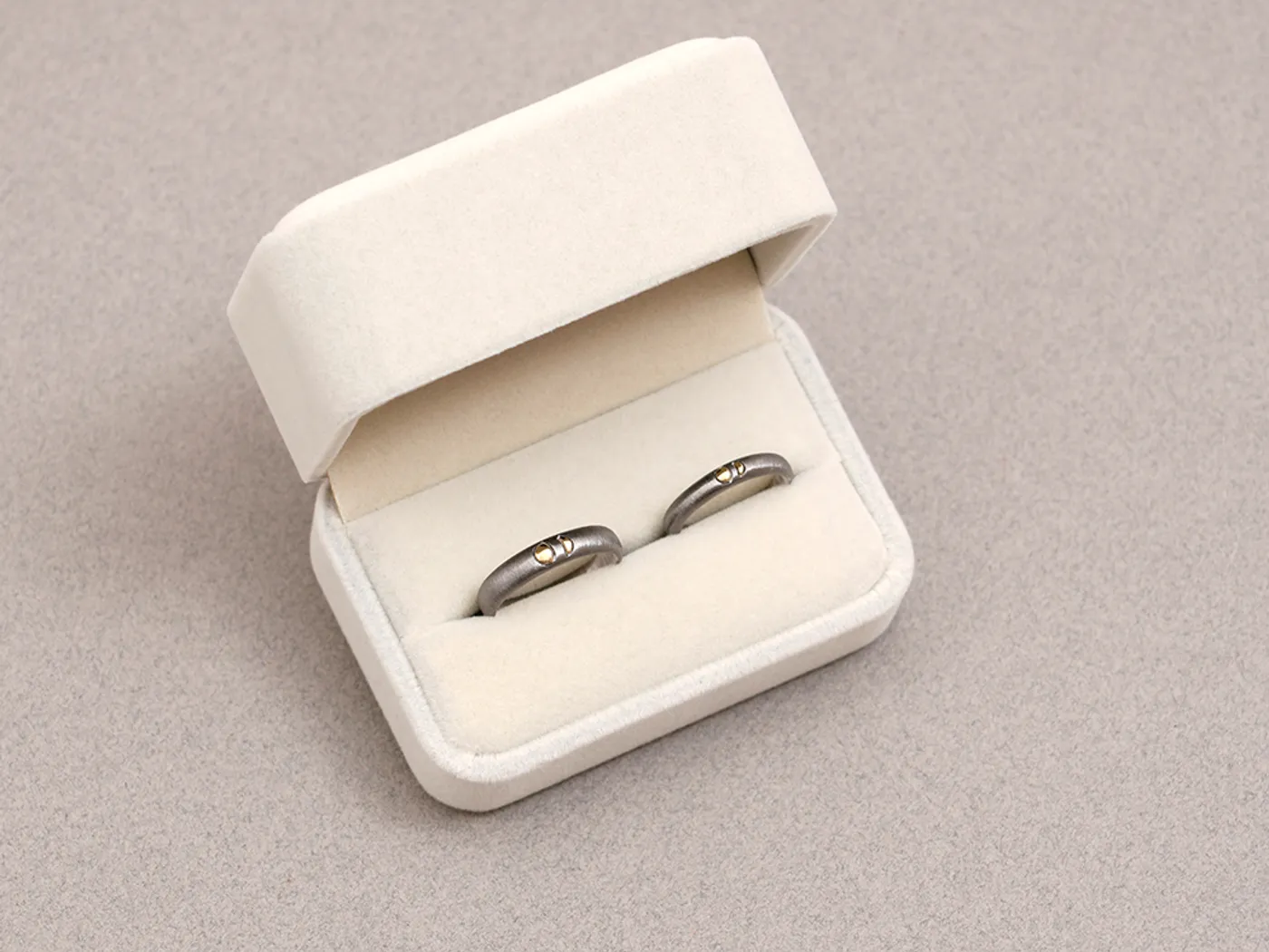 18k White & Yellow Gold Wedding Band (plated in black) — view 1