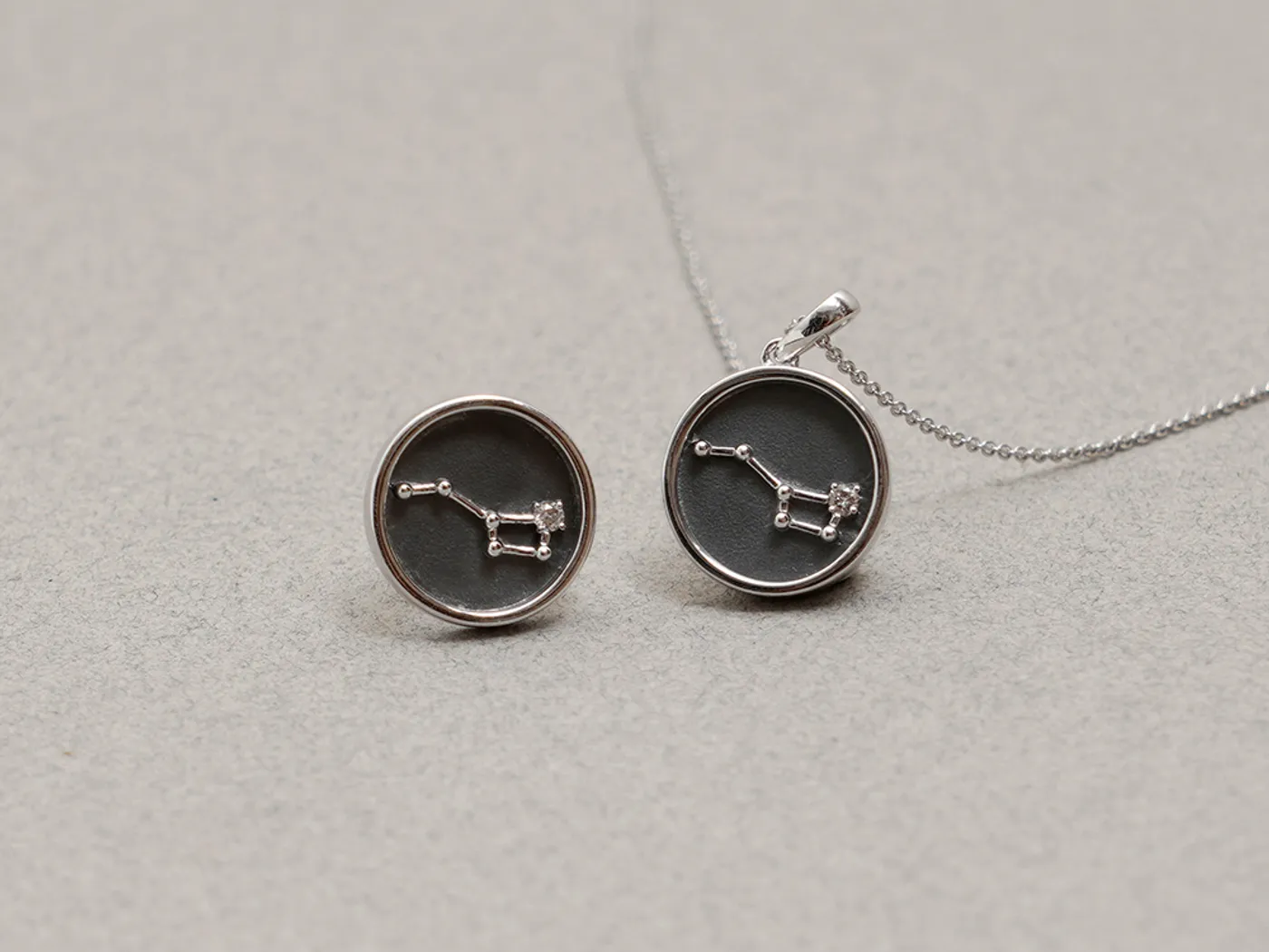 14k White Gold Earring & Pendant Set (Star) — view 7