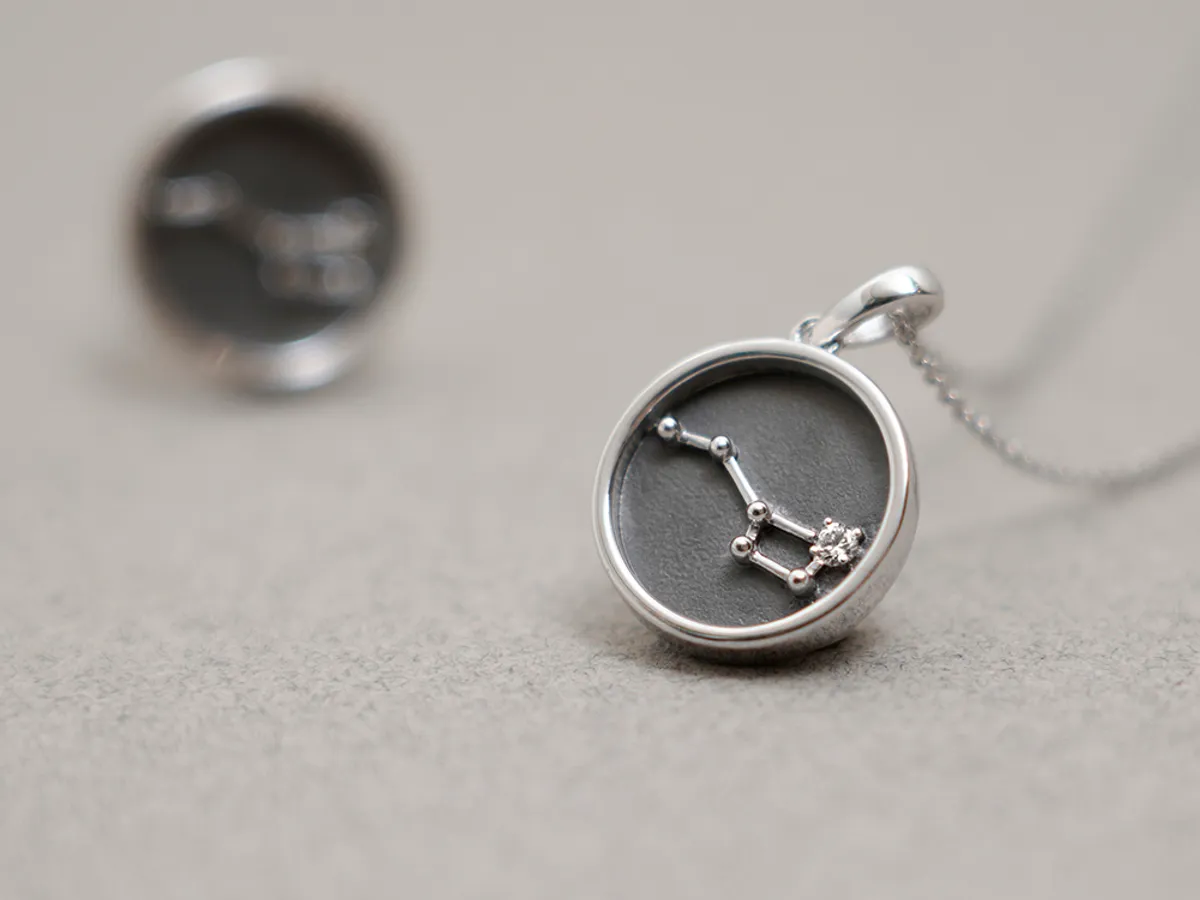 14k White Gold Earring & Pendant Set (Star) — 6