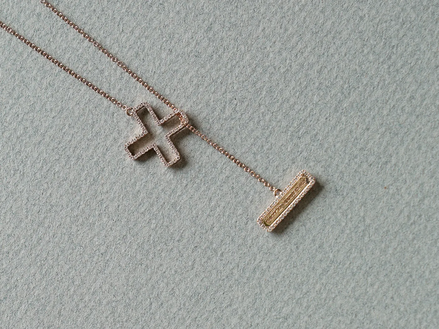 18k Rose Gold Diamond Necklace (10&1) — view 4