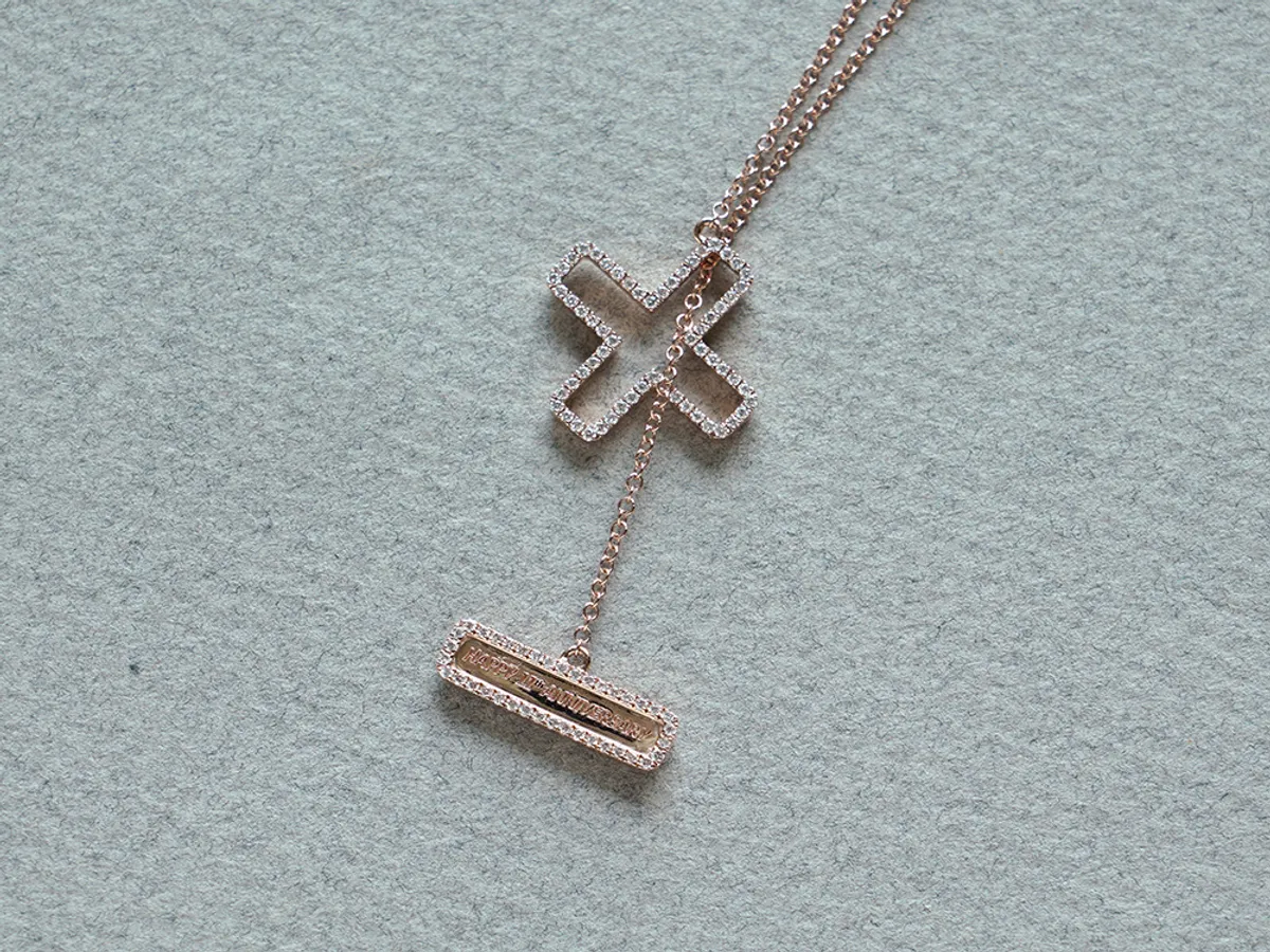 18k Rose Gold Diamond Necklace (10&1) — 3