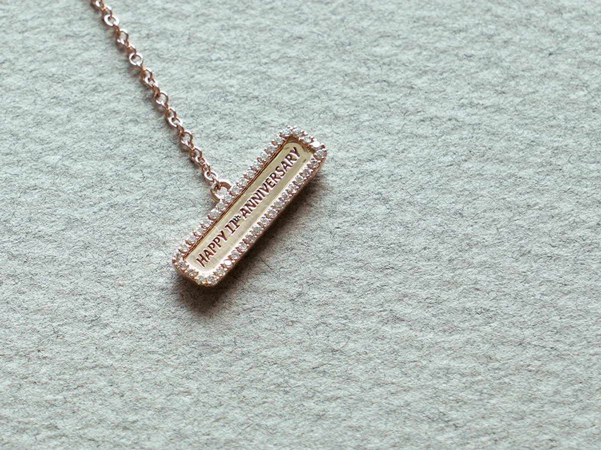 18k Rose Gold Diamond Necklace (10&1) — 2