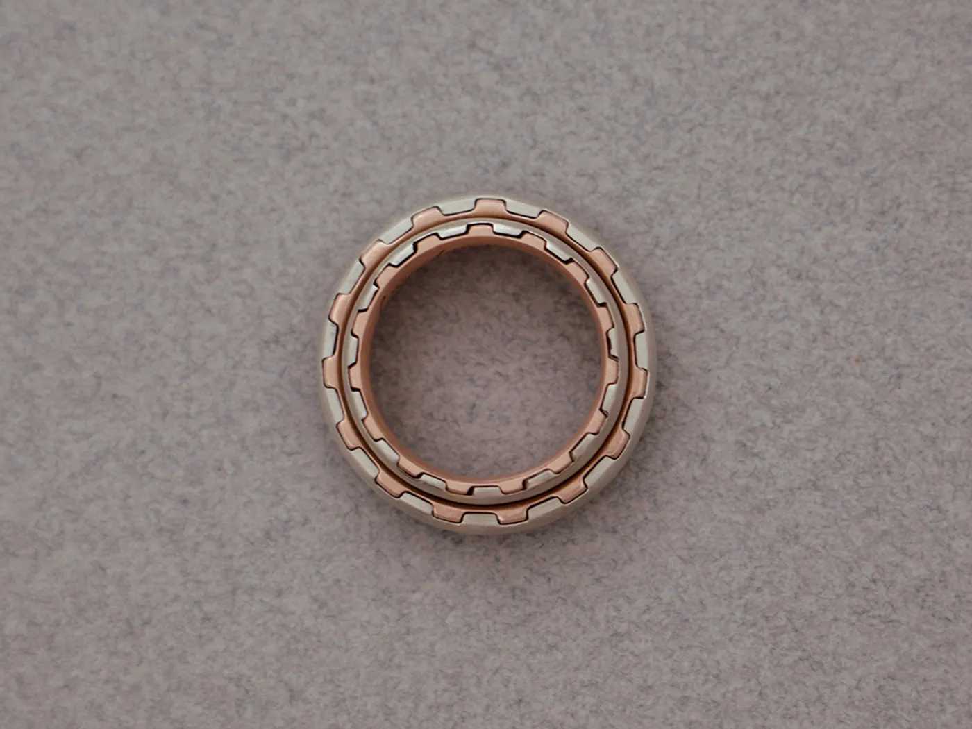 18k White & Rose Gold Wedding Band — view 4