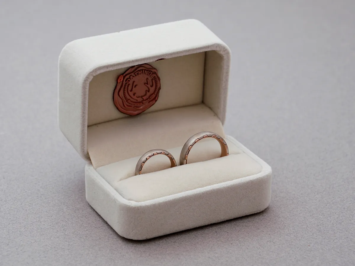 18k White & Rose Gold Wedding Band — 3