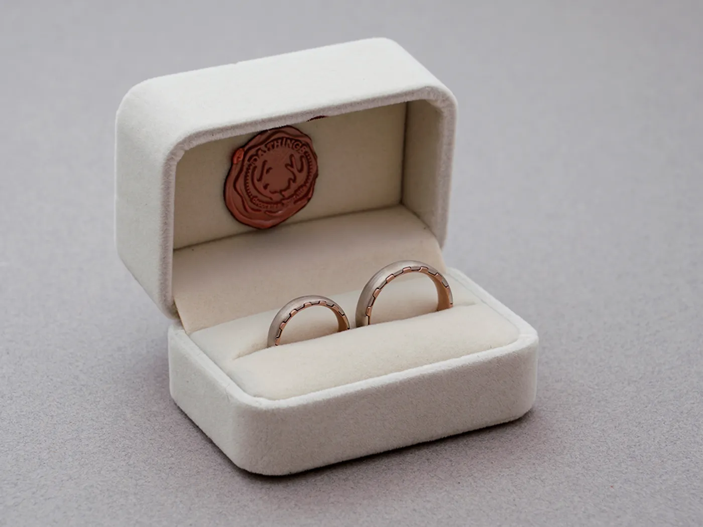 18k White & Rose Gold Wedding Band — view 3