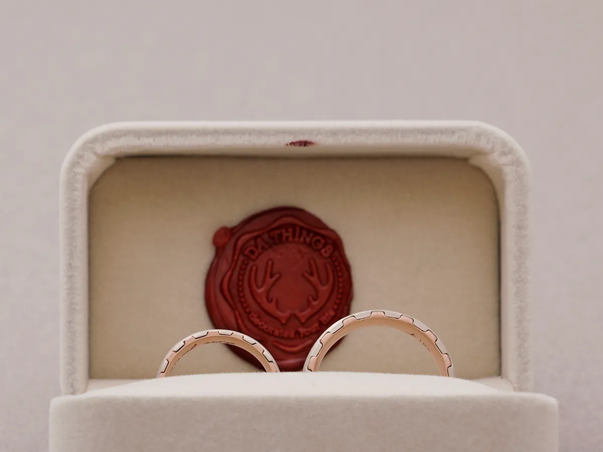 18k White & Rose Gold Wedding Band — 2