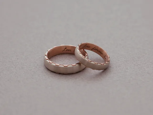 18k White & Rose Gold Wedding Band