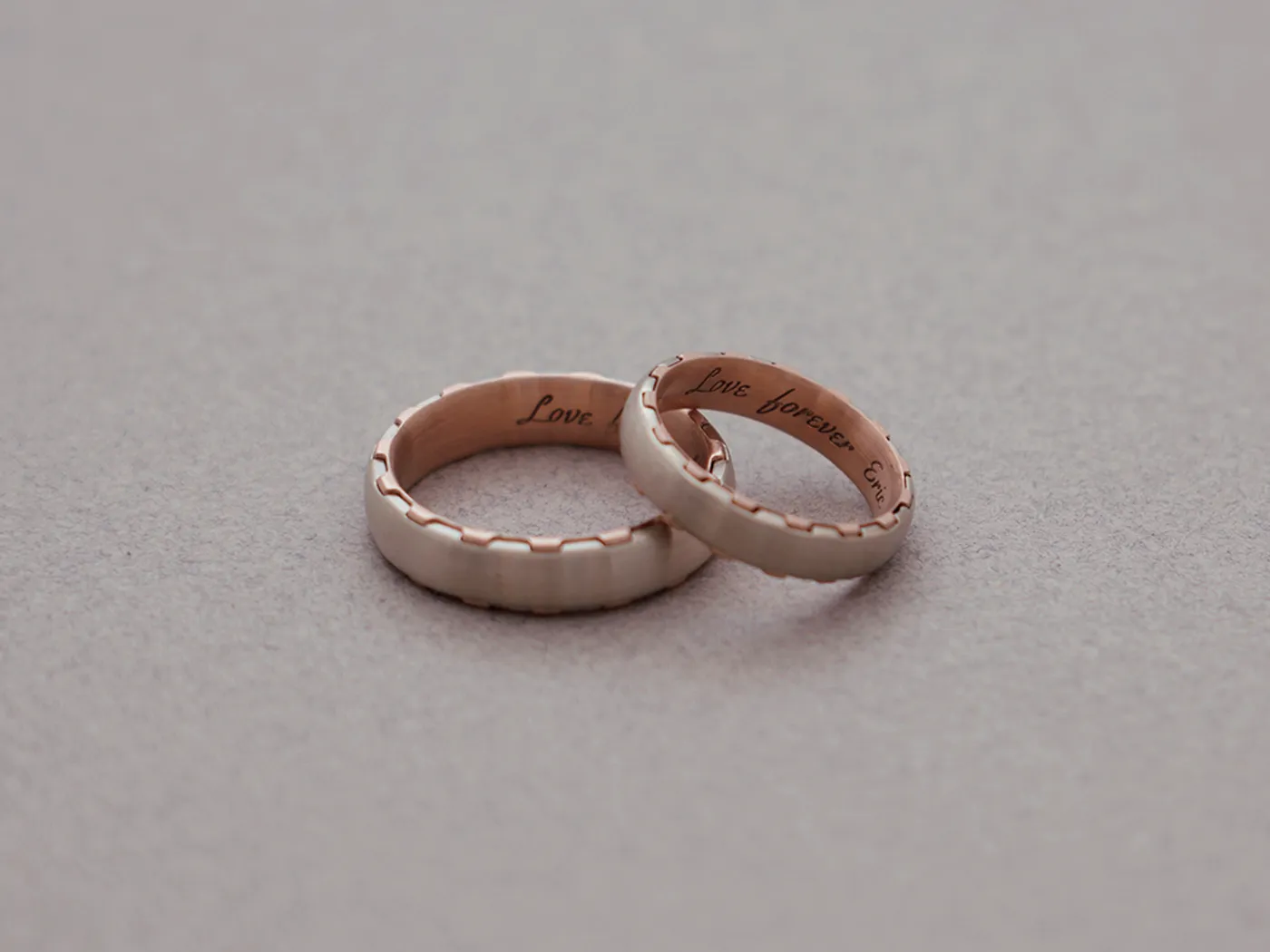 18k White & Rose Gold Wedding Band — view 1