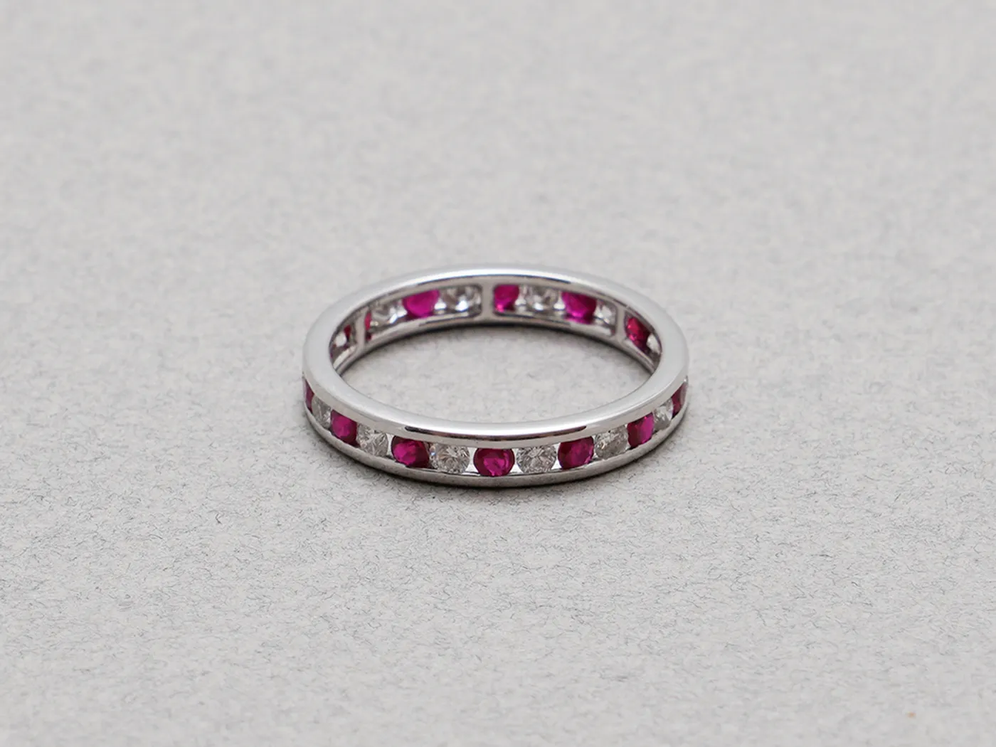18k White Gold Diamond & Ruby Ring — view 2