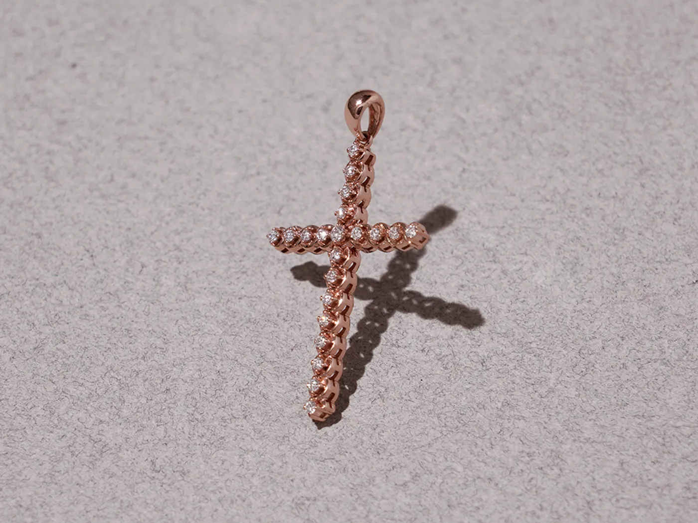 18k Rose Gold Pendant (Cross) — view 2