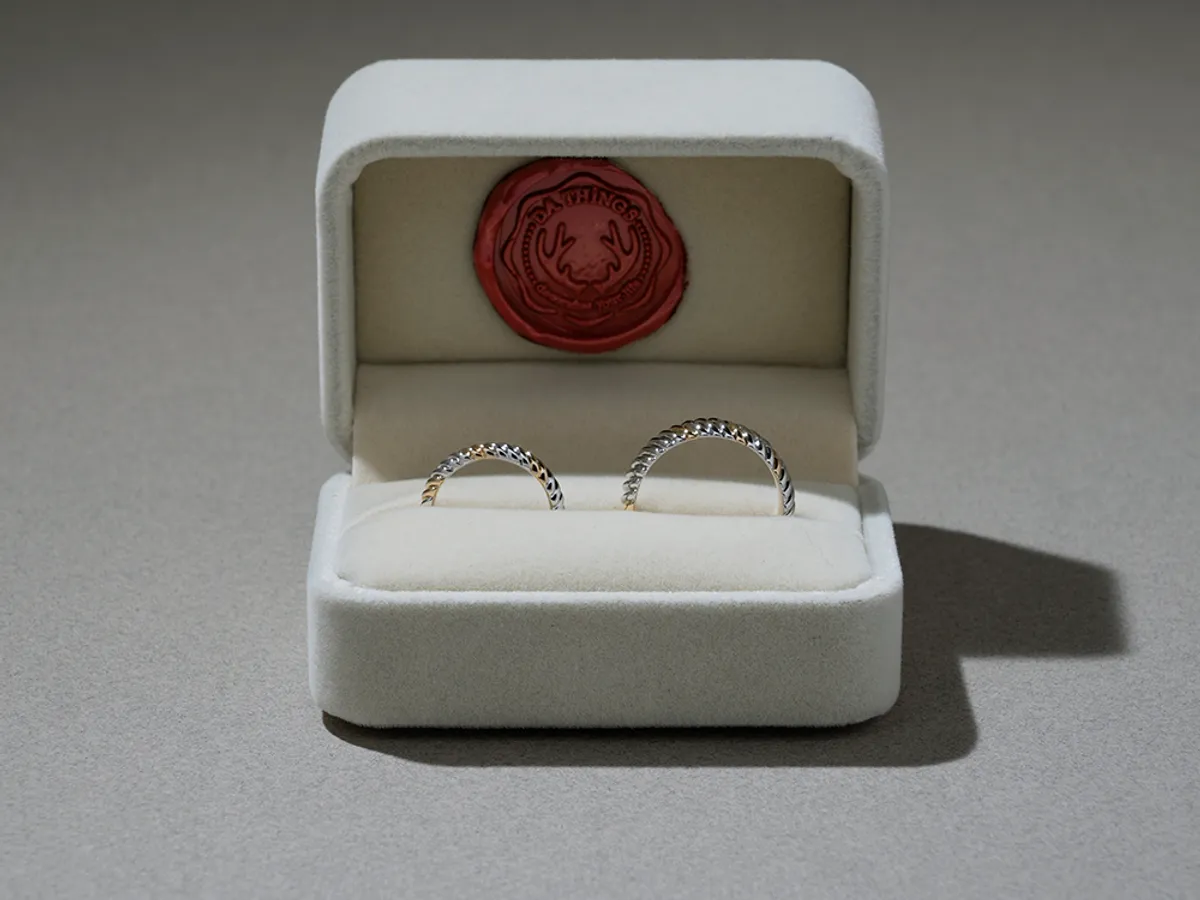 18k White & Yellow Gold Wedding Band — 7