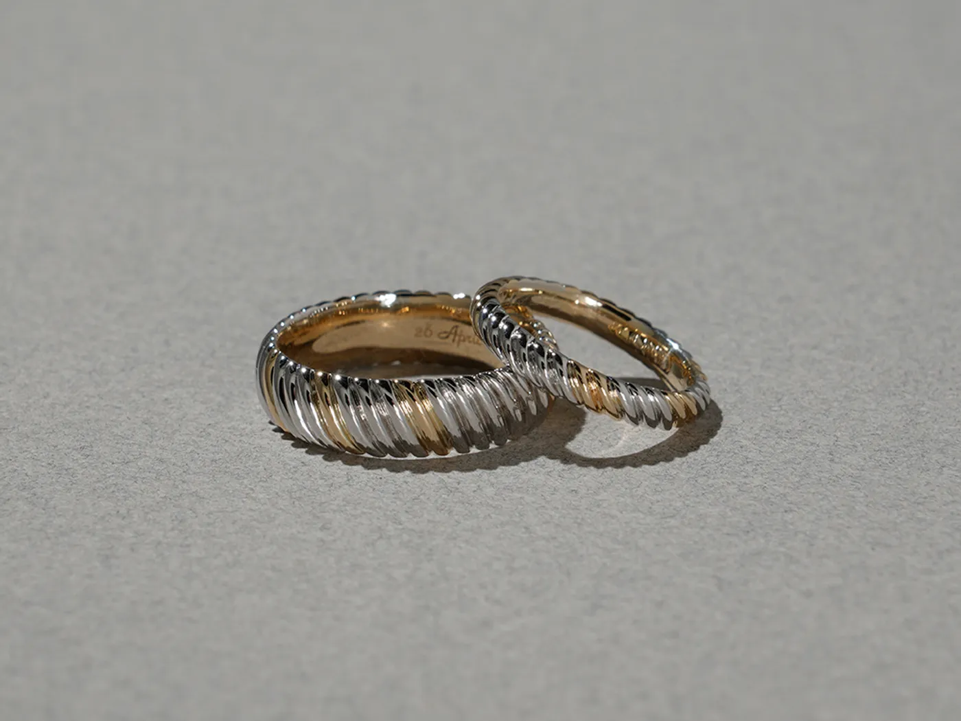 18k White & Yellow Gold Wedding Band — view 6