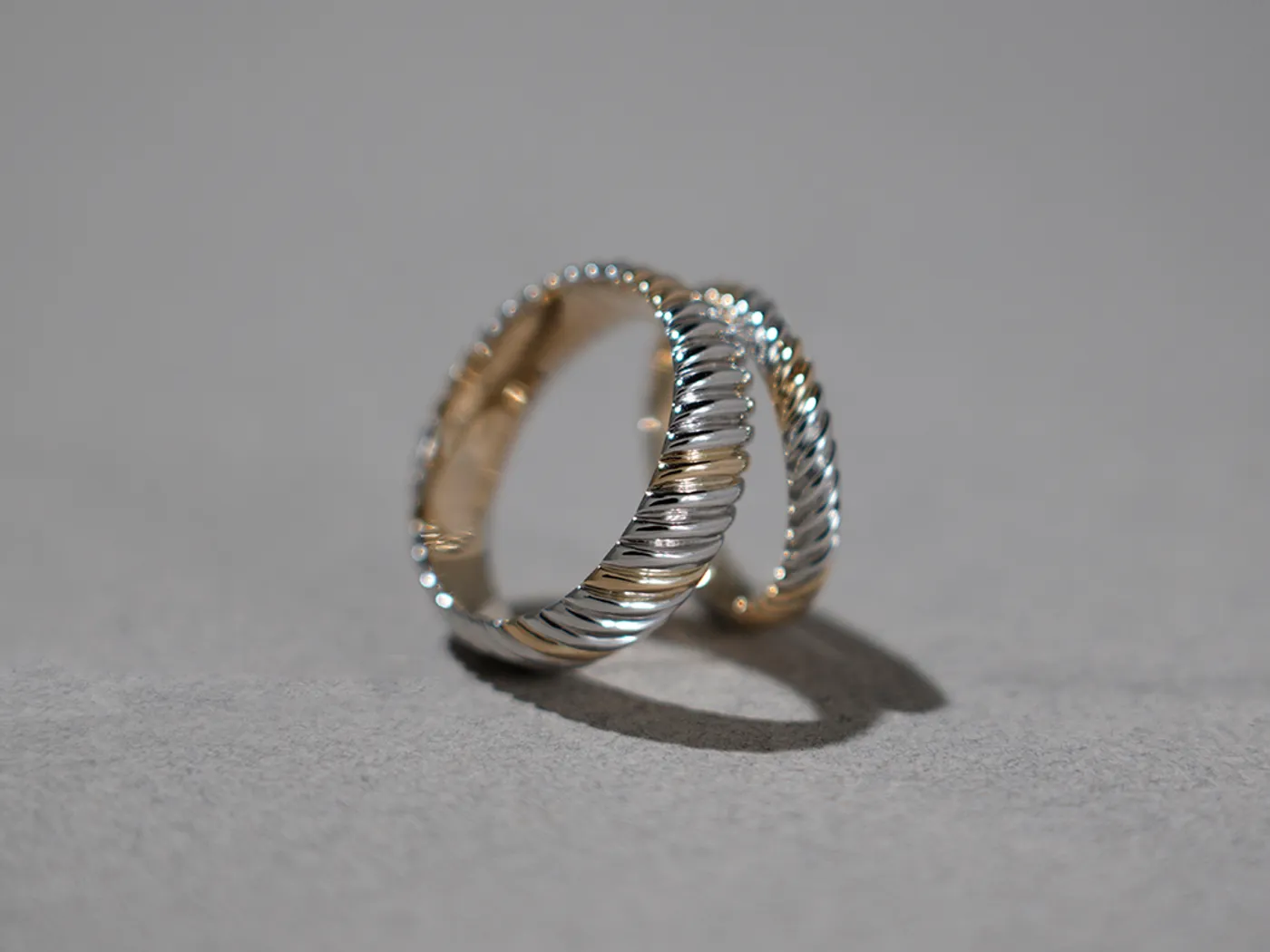 18k White & Yellow Gold Wedding Band — view 3