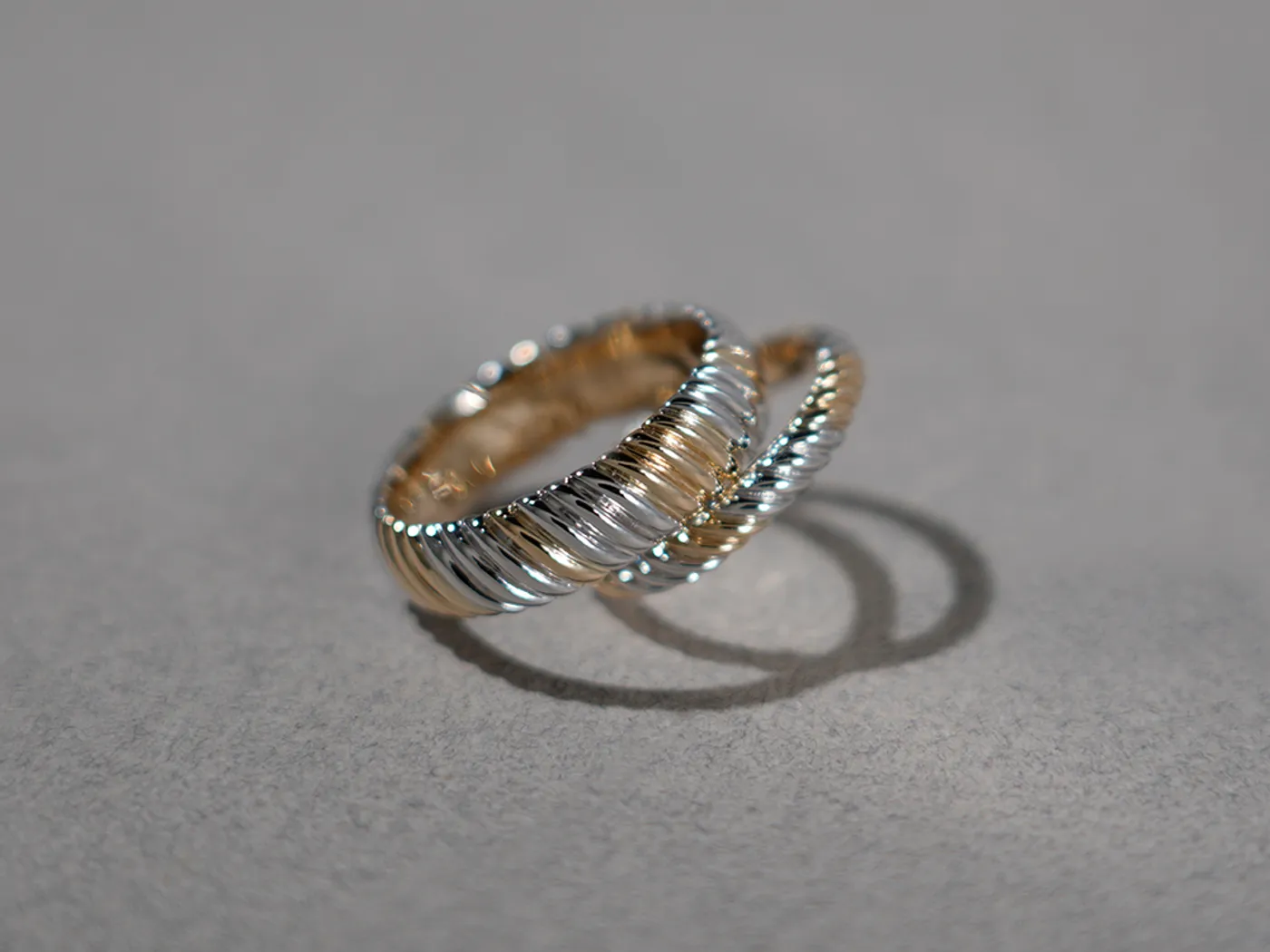 18k White & Yellow Gold Wedding Band — view 2