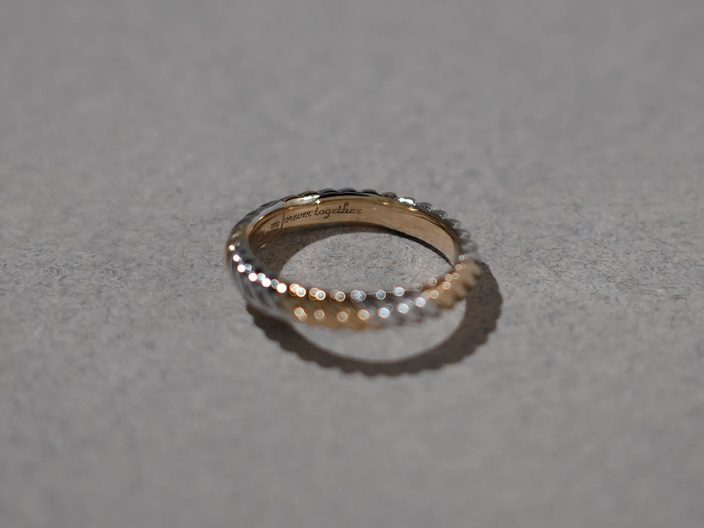 18k White & Yellow Gold Wedding Band — view 1