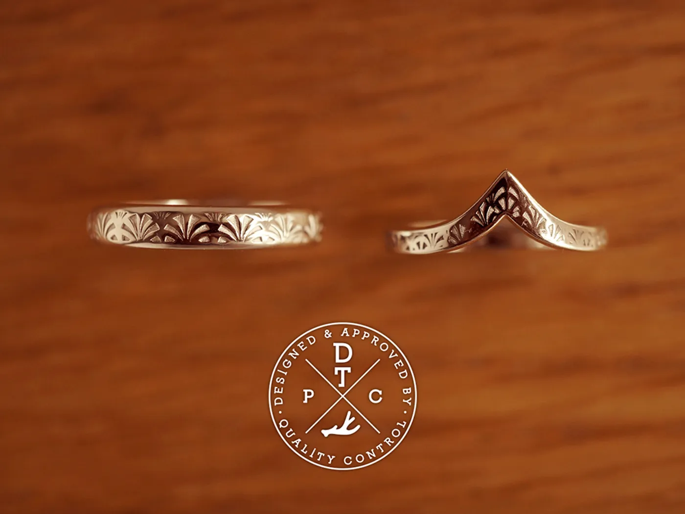 Sector Totem Wedding Band (Ring Set) — view 13