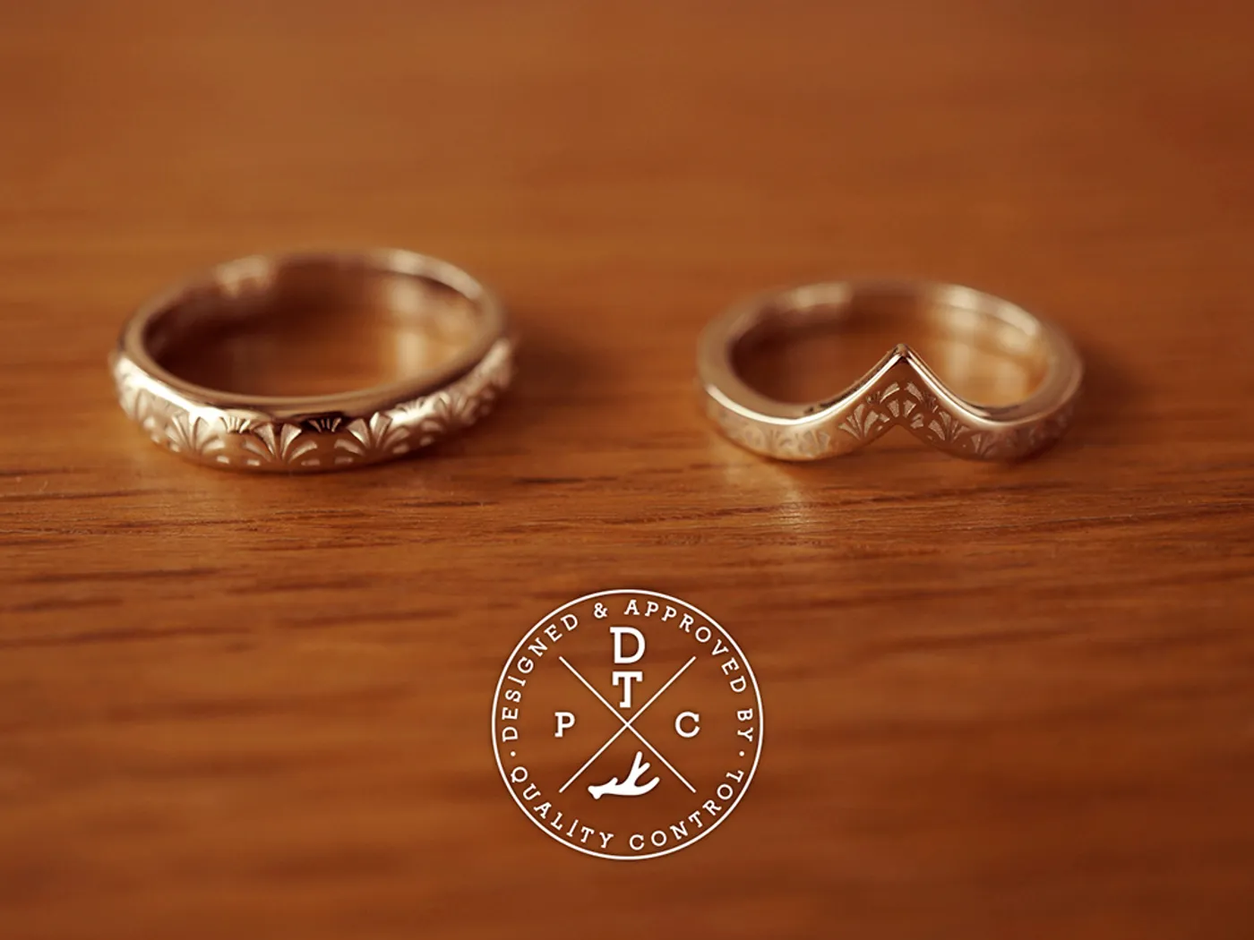 Sector Totem Wedding Band (Ring Set) — view 5