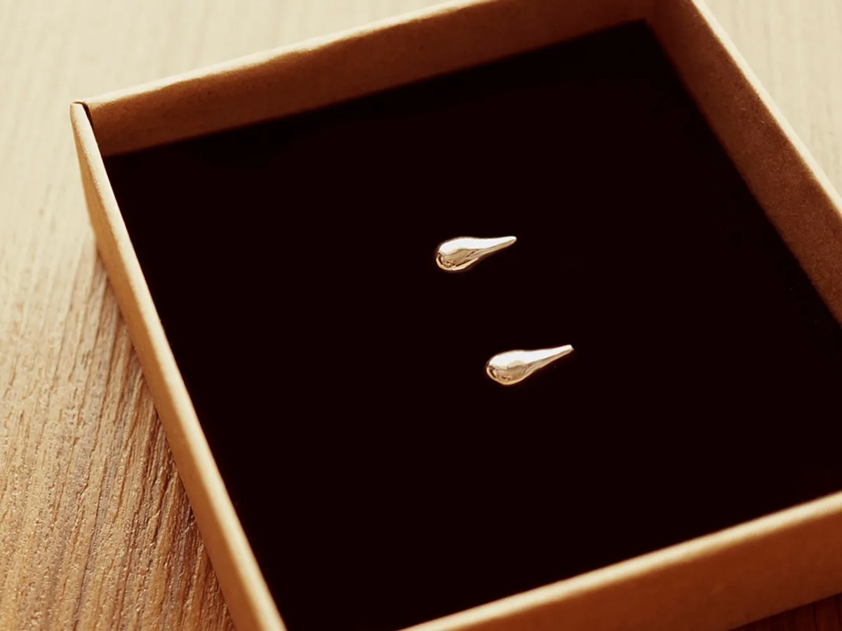 925 Silver Earrings (Water Drop) — 2