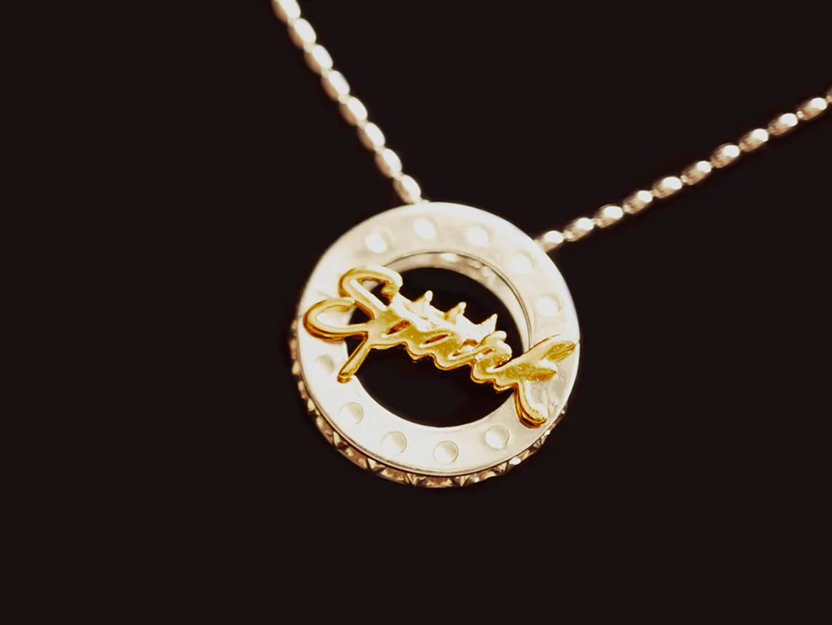 14k Yellow Gold & 925 Silver Pendant (Spark) — 5