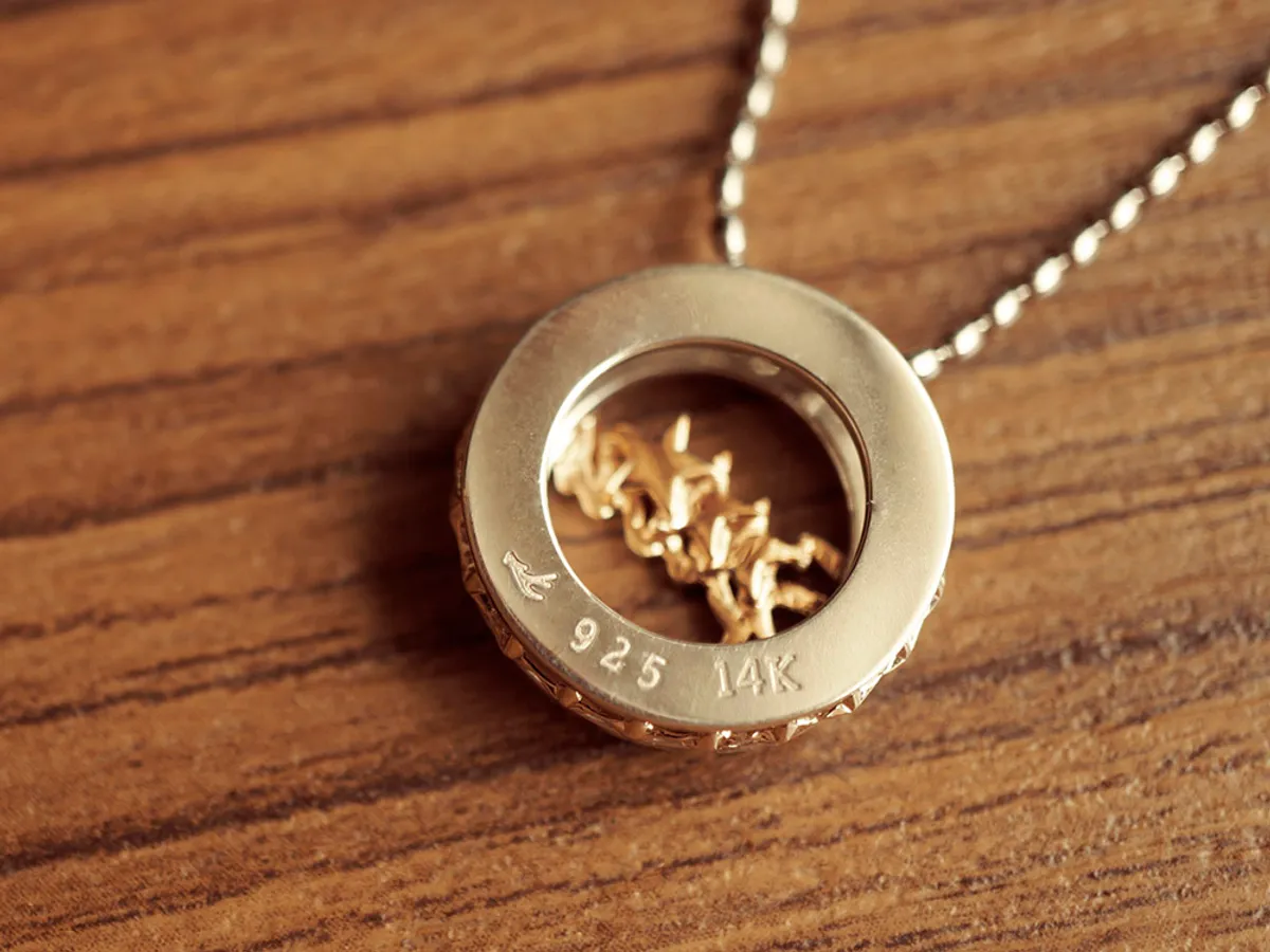14k Yellow Gold & 925 Silver Pendant (Spark) — 3