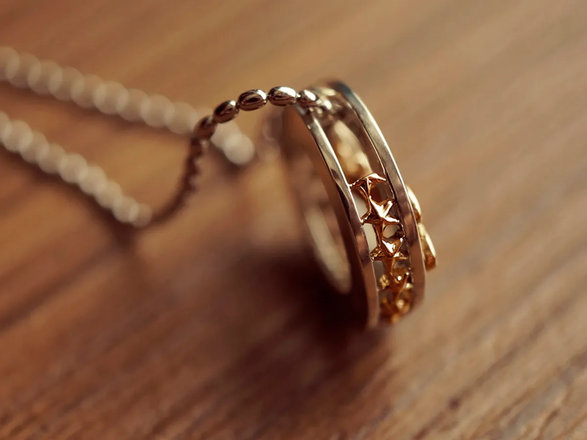 14k Yellow Gold & 925 Silver Pendant (Spark) — 2