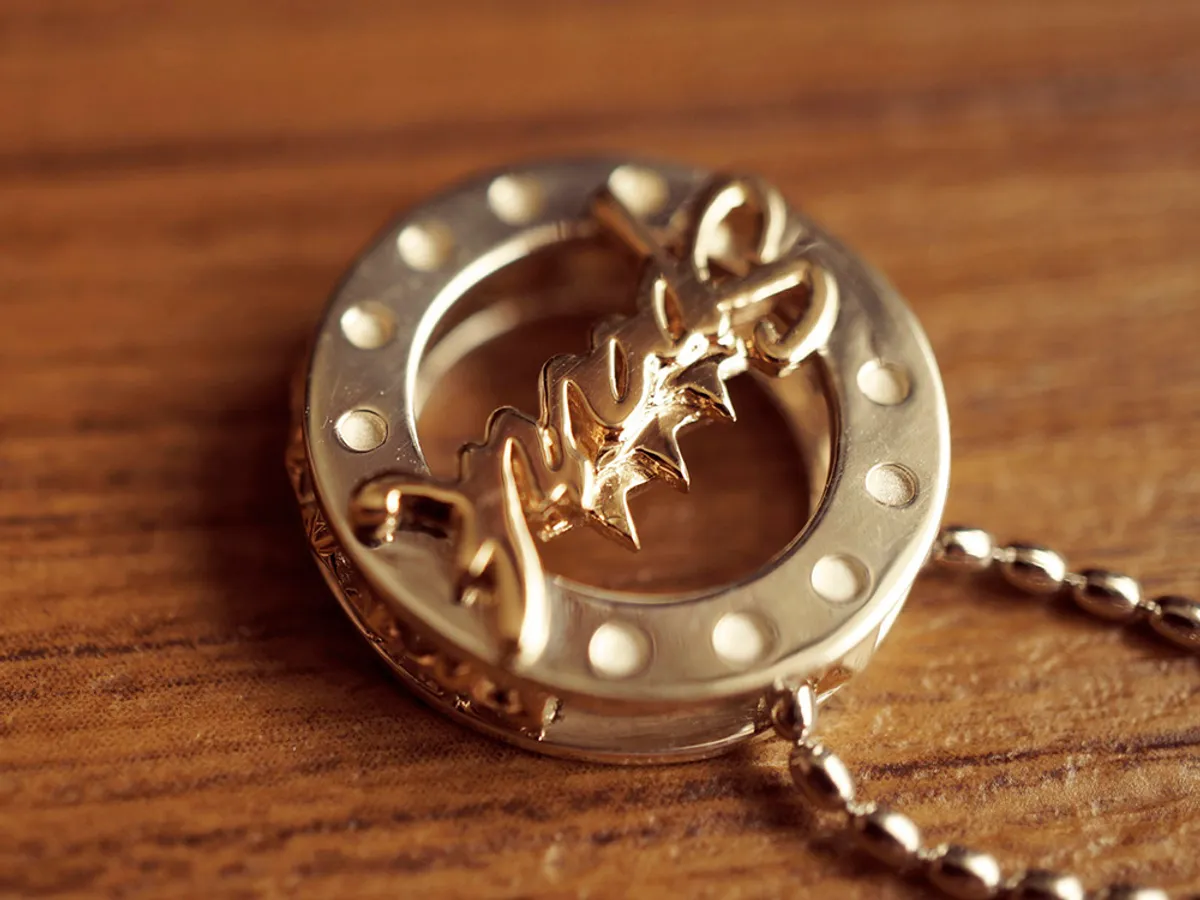 14k Yellow Gold & 925 Silver Pendant (Spark) — 1